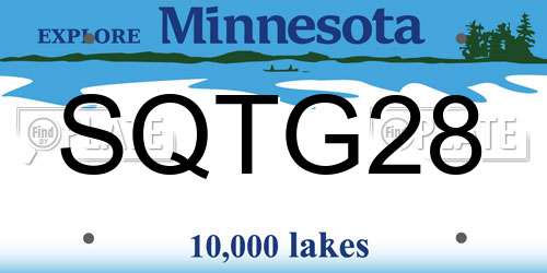SQTG28 Minnesota License Plate
