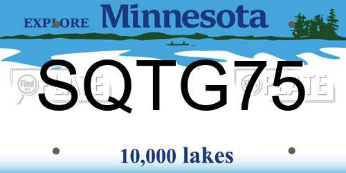 SQTG75 Minnesota License Plate