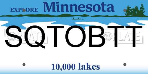 SQTOBTT Minnesota License Plate