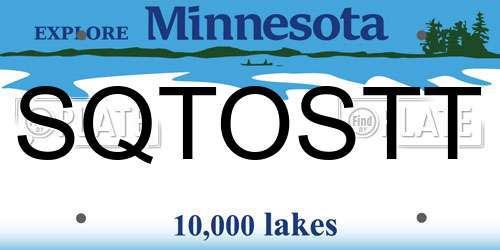 SQTOSTT Minnesota License Plate