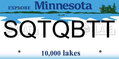 SQTQBTT Minnesota License Plate