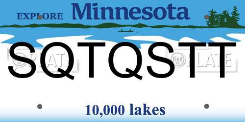 SQTQSTT Minnesota License Plate
