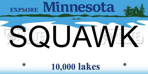 SQUAWK Minnesota License Plate