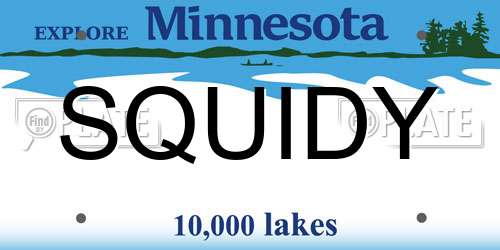SQUIDY Minnesota License Plate