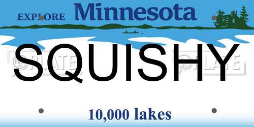 SQUISHY Minnesota License Plate
