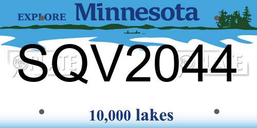 SQV2044 Minnesota License Plate