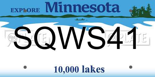 SQWS41 Minnesota License Plate