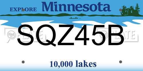 SQZ45B Minnesota License Plate