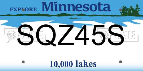 SQZ45S Minnesota License Plate