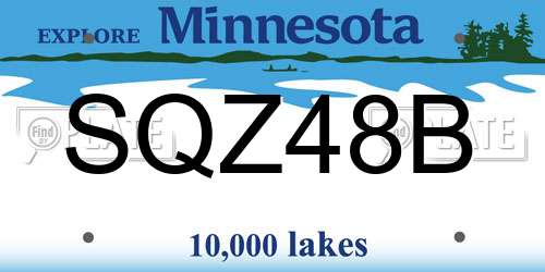 SQZ48B Minnesota License Plate