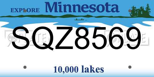 SQZ8569 Minnesota License Plate