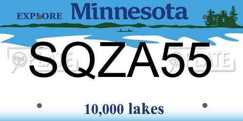 SQZA55 Minnesota License Plate