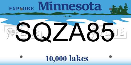 SQZA85 Minnesota License Plate