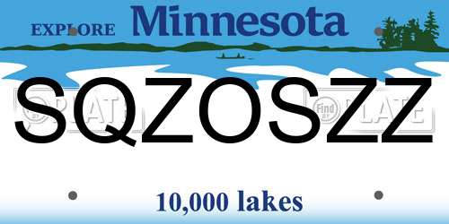SQZOSZZ Minnesota License Plate