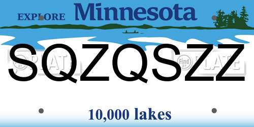 SQZQSZZ Minnesota License Plate