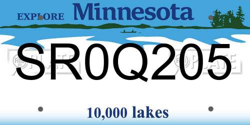 SR0Q205 Minnesota License Plate