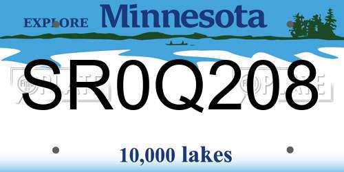 SR0Q208 Minnesota License Plate