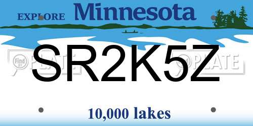 SR2K5Z Minnesota License Plate