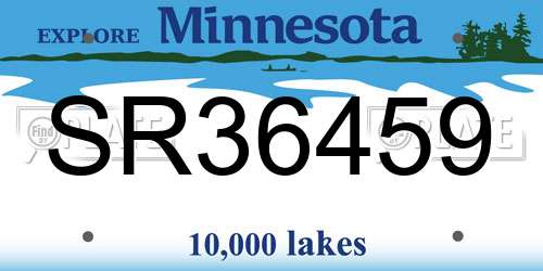 SR36459 Minnesota License Plate