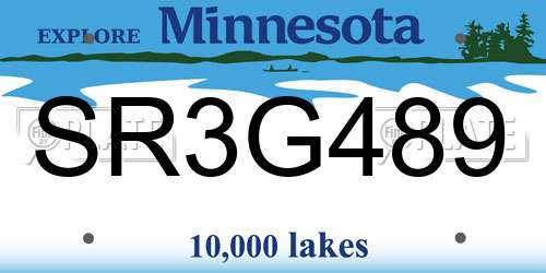 SR3G489 Minnesota License Plate
