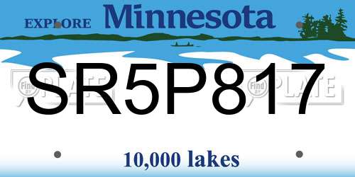 SR5P817 Minnesota License Plate