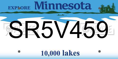SR5V459 Minnesota License Plate