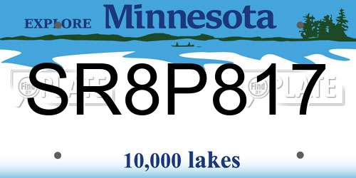SR8P817 Minnesota License Plate