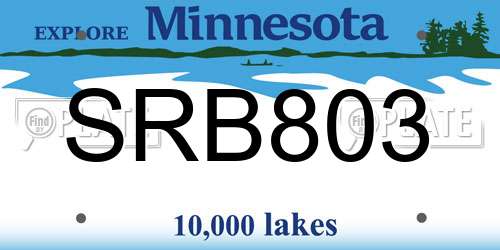 SRB803 Minnesota License Plate
