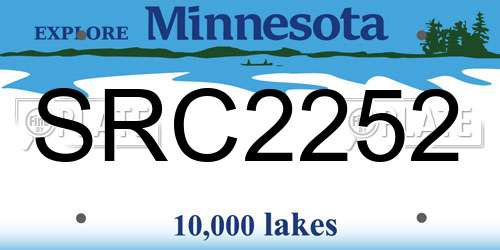 SRC2252 Minnesota License Plate