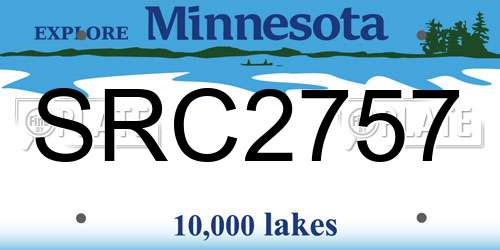 SRC2757 Minnesota License Plate