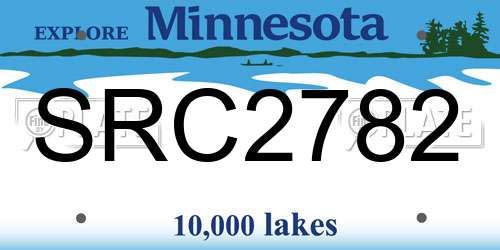SRC2782 Minnesota License Plate