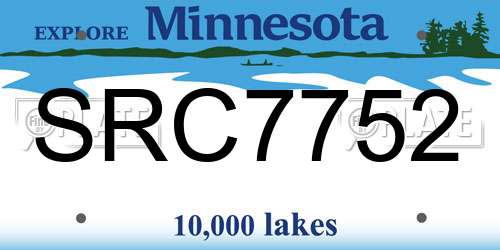 SRC7752 Minnesota License Plate