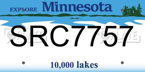 SRC7757 Minnesota License Plate