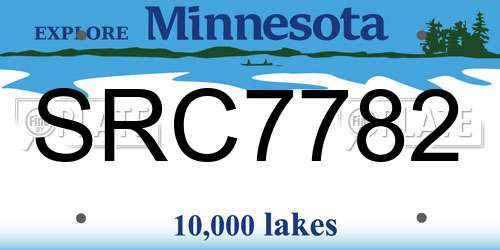 SRC7782 Minnesota License Plate