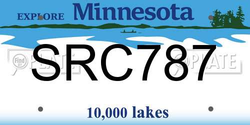 SRC787 Minnesota License Plate