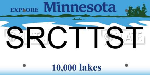 SRCTTST Minnesota License Plate