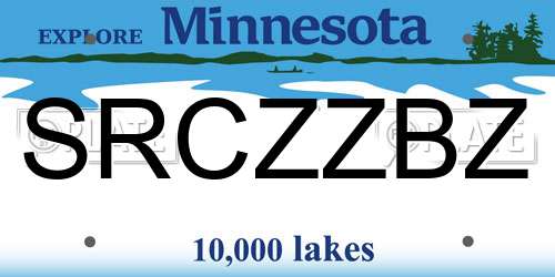 SRCZZBZ Minnesota License Plate