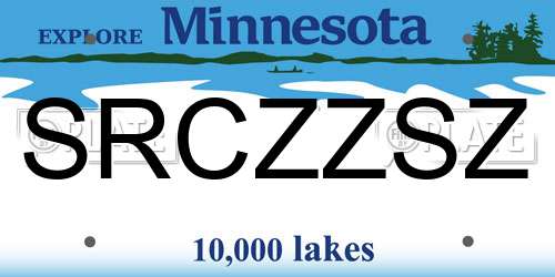 SRCZZSZ Minnesota License Plate