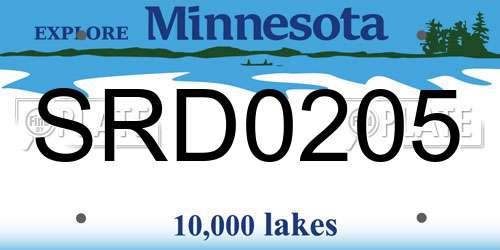 SRD0205 Minnesota License Plate