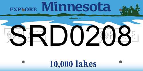 SRD0208 Minnesota License Plate