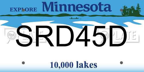 SRD45D Minnesota License Plate