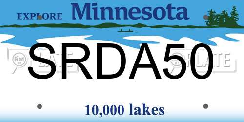 SRDA50 Minnesota License Plate