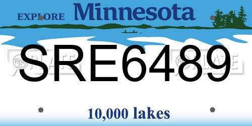 SRE6489 Minnesota License Plate
