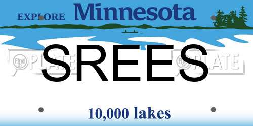 SREES Minnesota License Plate