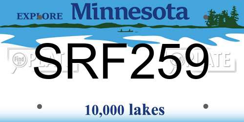 SRF259 Minnesota License Plate