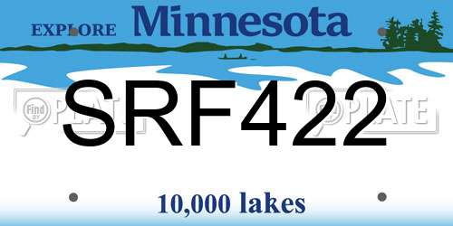 SRF422 Minnesota License Plate