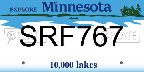 SRF767 Minnesota License Plate