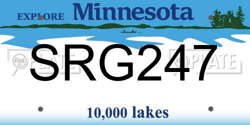 SRG247 Minnesota License Plate