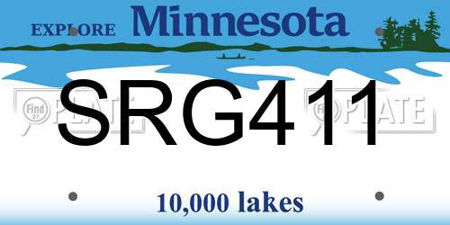 SRG411 Minnesota License Plate