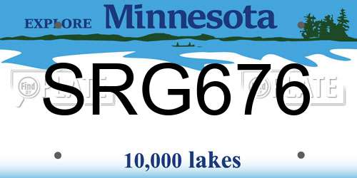 SRG676 Minnesota License Plate